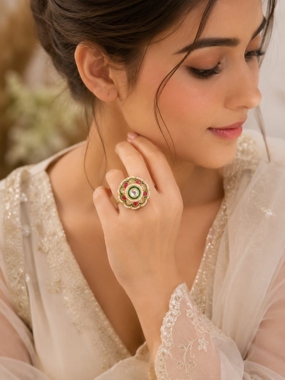 Regalia Kundan Statement Ring