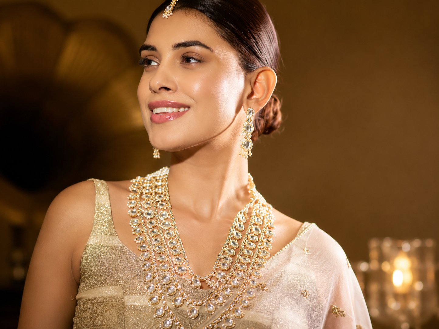 Wedding Glow Kundan Necklace Set