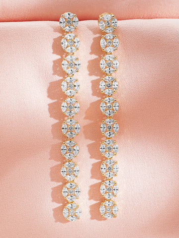 Crystal Tennis Drop Earrings