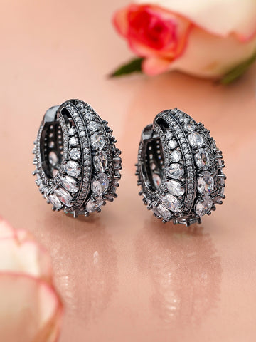Vintage Crystal Hoop Earrings