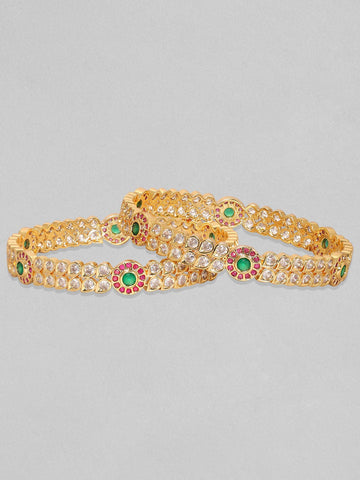 Traditional Kundan Bangles – Gold-Plated Elegance