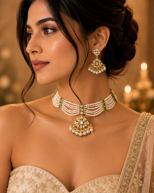 Pearl & Emerald Heritage Choker Necklace