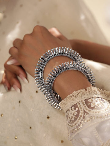 Oxidised Silver Statement Bangles – Timeless Ethnic Elegance